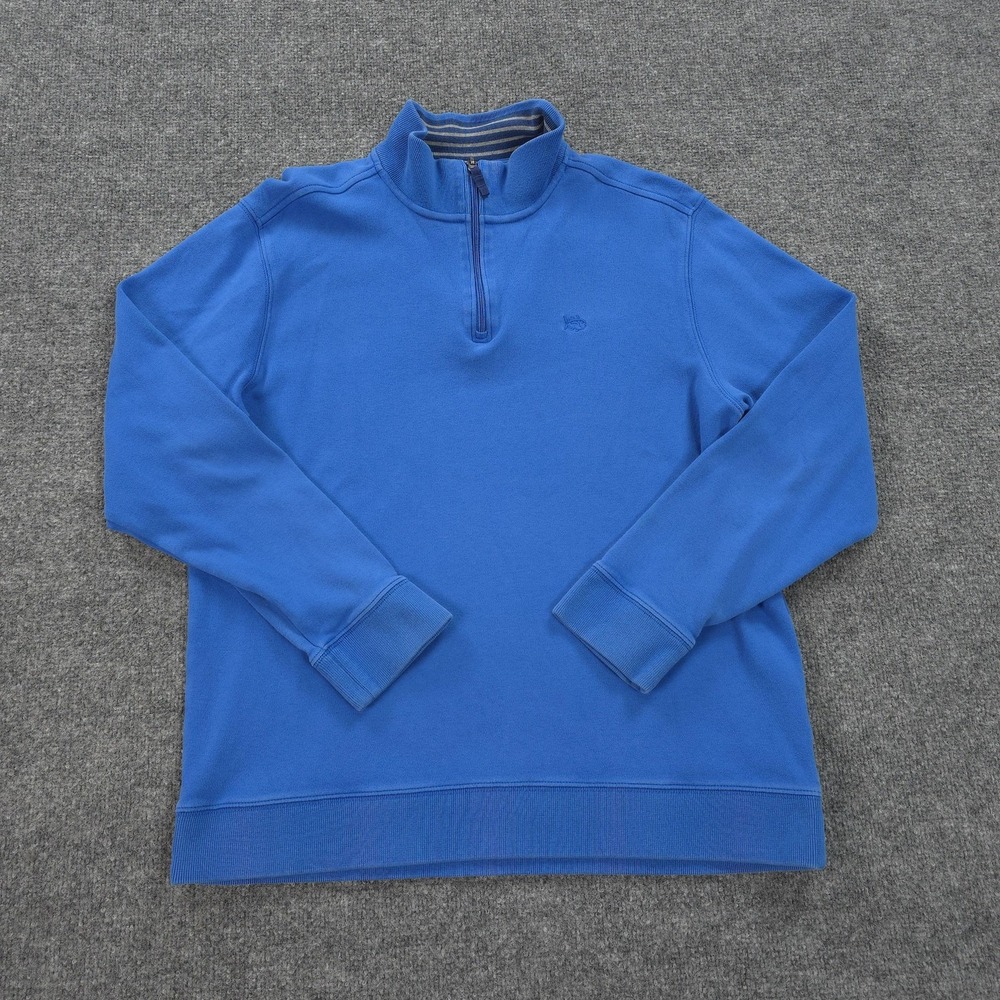 Southern Tide Sweatshirt Mens Large Blue 1/4 Zip Skipjack Pullover Knit Logo